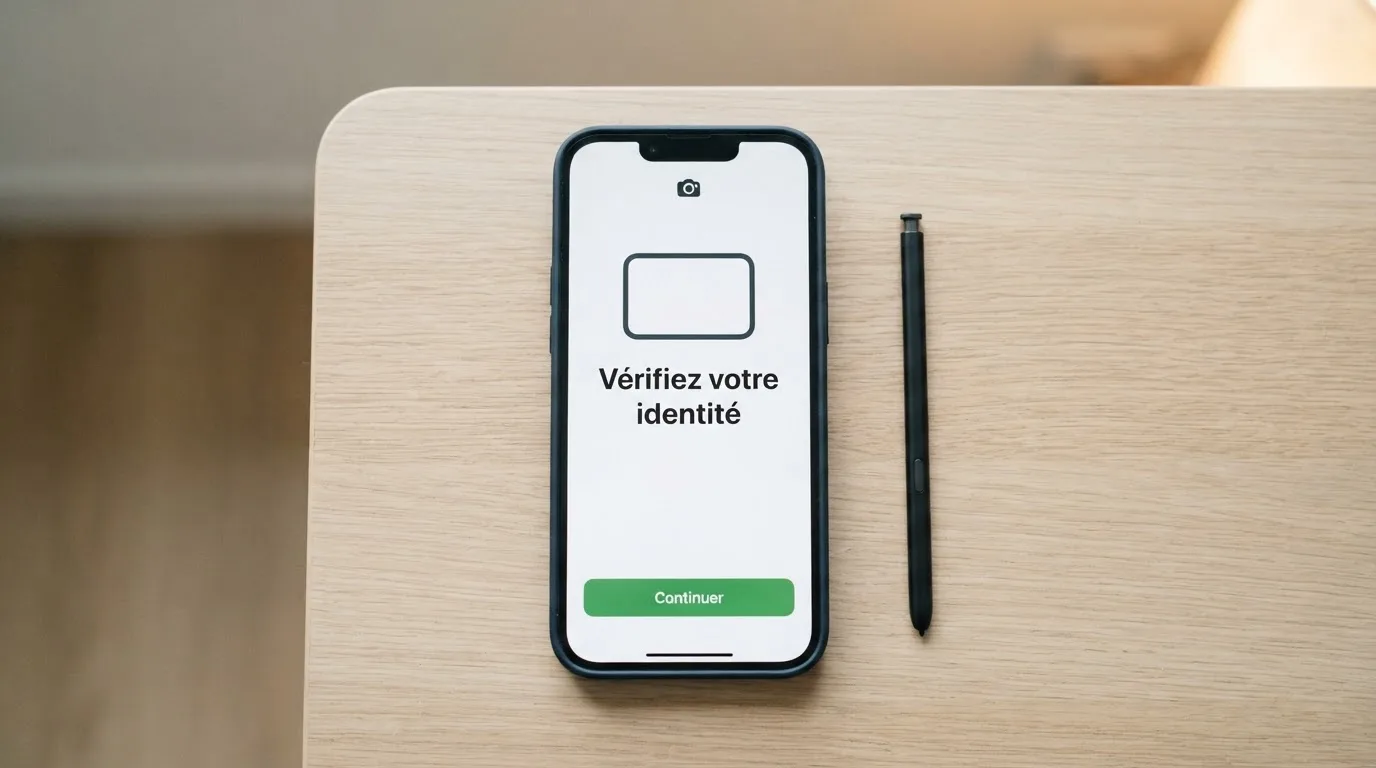 a smartphone screen showing an identity-document upload step lors d'une online self-exclusion request